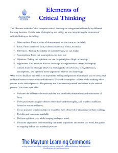 Elements of Critical Thinking