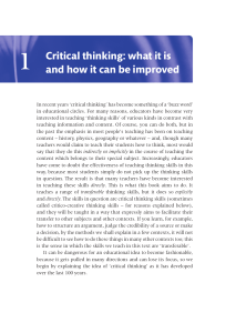 Critical thinking: what it is and how it can be improved