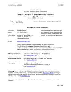 AEB 3103 - Food & Resource Economics Department