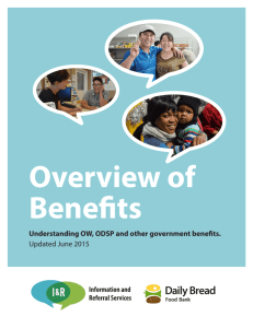 Understanding OW, ODSP and other government benefits. Updated