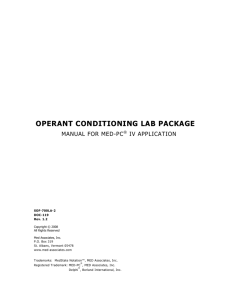 operant conditioning lab package