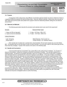 Characterizing Low and High Concentration Diamond Wheels for