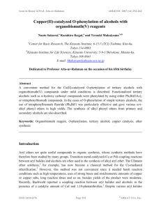 Copper(II)-catalyzed O-phenylation of alcohols with