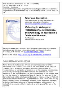 Wallowing in Watergate - Philip Merrill College of Journalism