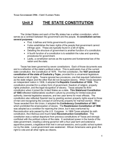 Unit 2 THE STATE CONSTITUTION
