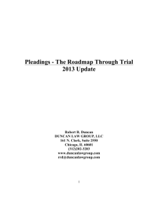 Pleadings - The Roadmap Through Trial 2013 Update
