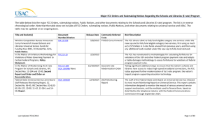 Schools and Libraries Orders - Universal Service Administrative