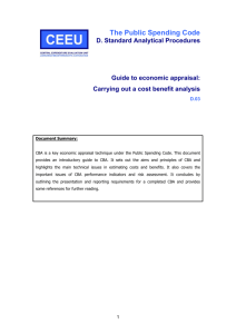 Cost Benefit Analysis for Capital Investment in the Public Sector