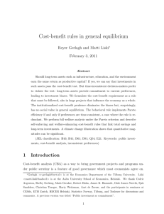 Cost-benefit rules in general equilibrium