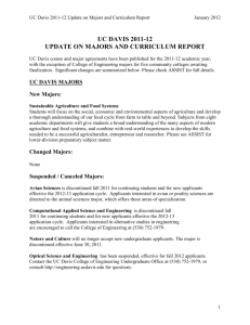uc davis 2011-12 update on majors and curriculum report