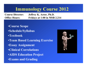 Immunology Course 2001