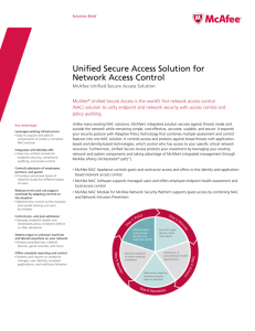 McAfee Unified Secure Access Solution for Network Access