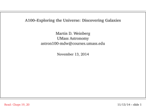 A100–Exploring the Universe: Discovering Galaxies Martin D
