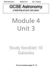 Study booklet 10 Galaxies