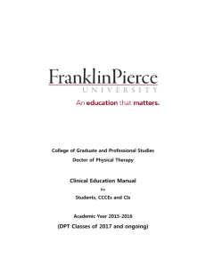 PHYSICAL THERAPY PROGRAM - Franklin Pierce University