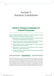 Section 5: Statutory Limitations