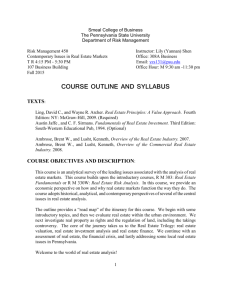 COURSE OUTLINE AND SYLLABUS