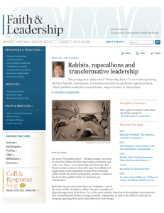 Rabbits, rapscallions and transformative leadership