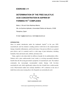 Determination of the Free Salicylic Acid Concentration in Aspirin by