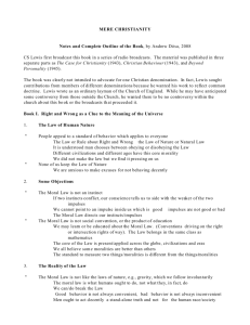 MERE CHRISTIANITY Notes and Complete Outline of the Book, by