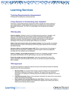 Training Requirements Assessment Fact Sheet