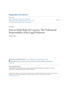 The Professional Responsibility of the Legal Profession