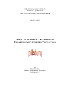 Ethics and Professional Responsibility For Attorneys in Securities