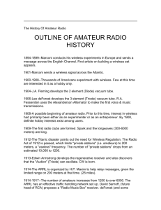 History of Amateur Radio - Verde Valley Amateur Radio Association