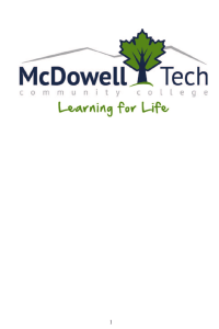 Student Catalog & Handbook - McDowell Technical Community