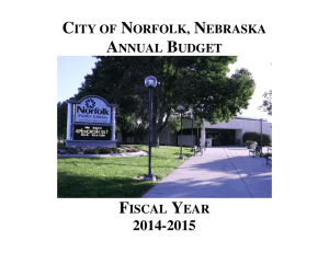 CITY OF NORFOLK, NEBRASKA ANNUAL BUDGET FISCAL YEAR