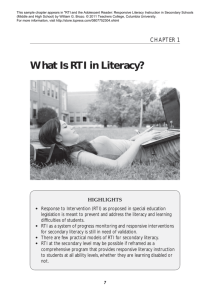 What Is RTI in Literacy?