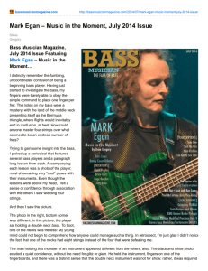 Review – Mark Egan Music in the Moment – July 2014