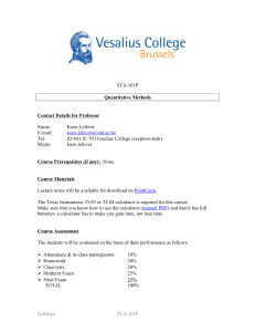Syllabus - Vesalius College