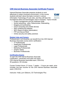 CIW Internet Business Associate Certificate Program
