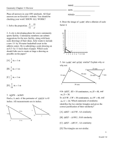 Geometry Chapter 11 Review Place all answers in your HW