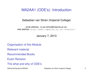 MA2AA1 (ODE's): Introduction