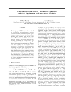 Probabilistic Solutions to Differential Equations and their Application