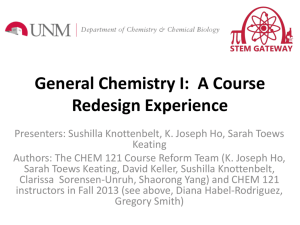 General Chemistry I: A Course Redesign Experience