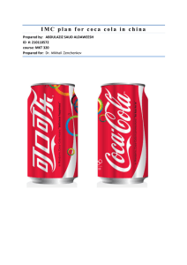 IMC plan for coca cola in china