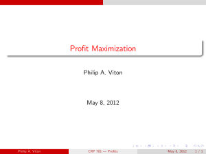 Profit Maximization - The Ohio State University