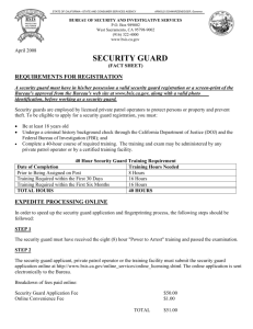 Security Guard (Fact Sheet)
