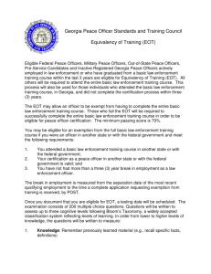 Equivalency of Training (EOT) - Georgia Peace Officer Standards