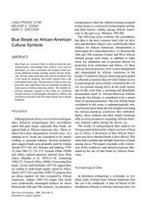 Blue Beads as African-American Cultural Symbols
