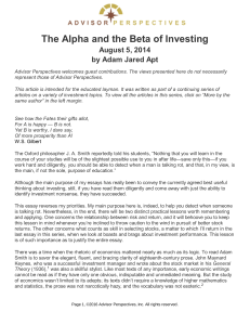 The Alpha and the Beta of Investing