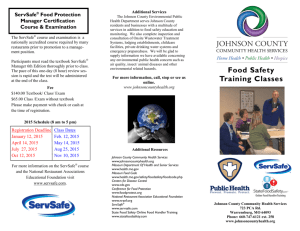 Food Safety Training Classes - Johnson County Community Health