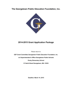 The Georgetown Public Education Foundation, Inc. 2014