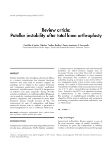 Review article: Patellar instability after total knee arthroplasty