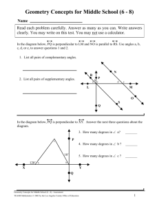 Geometry Concepts for Middle School (6 - 8)