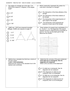 Geometry Practice Test - Wahkiakum School District