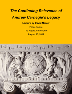 The Continuing Relevance of Andrew Carnegie's Legacy